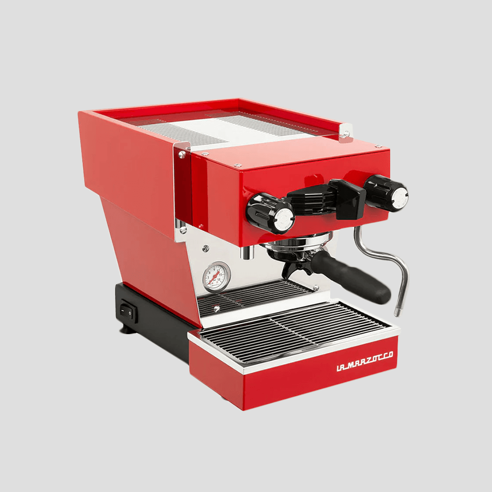 Máquina de café espresso La Marzocco Linea Micra roja, café de especialidad, barista
