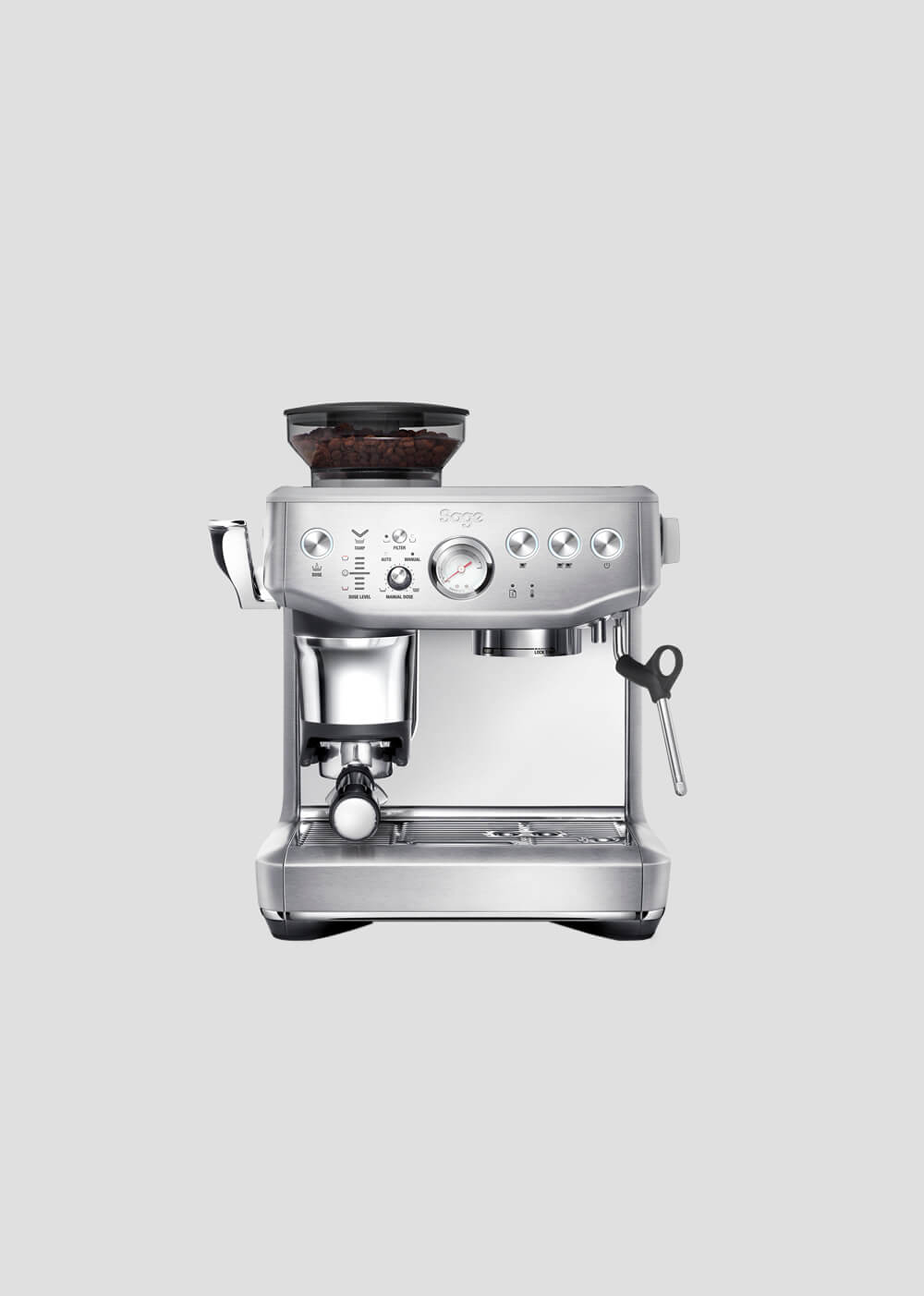 Sage Barista Express Impress coffee maker with integrated grinder
