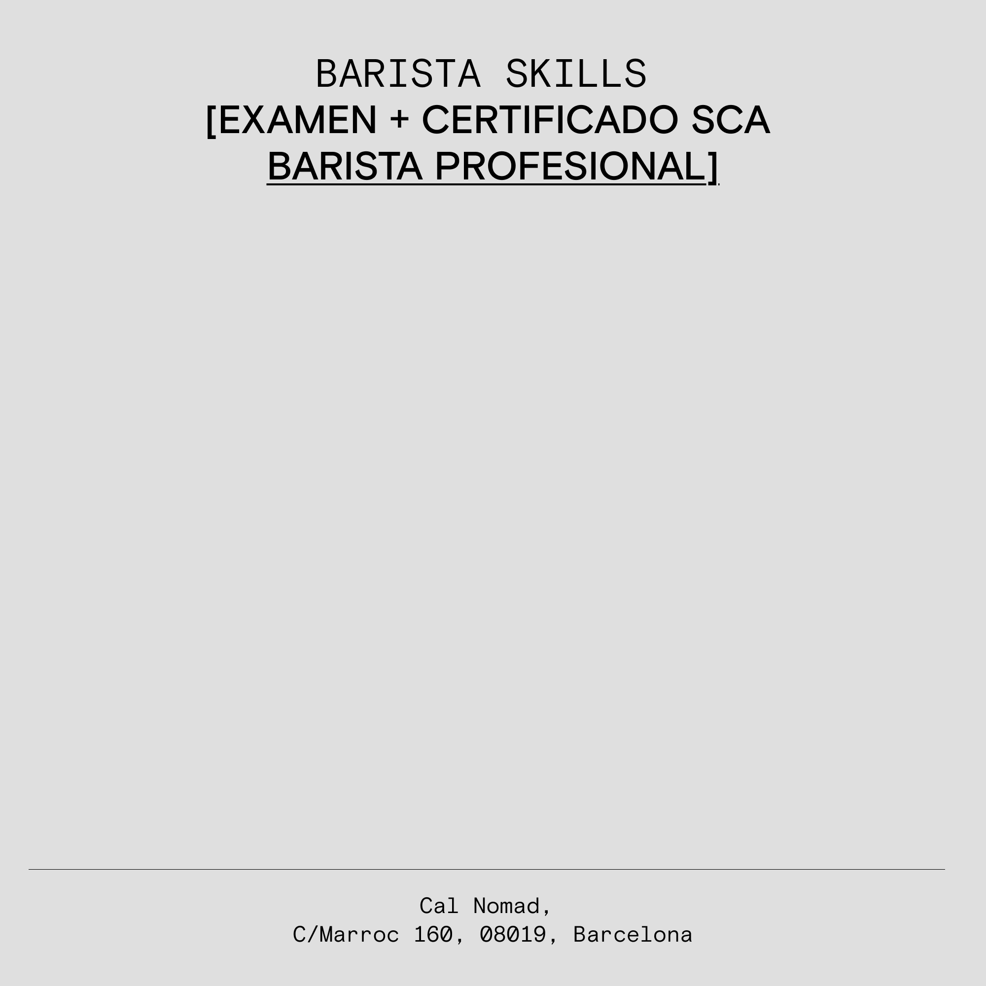 EXAMEN + CERTIFICAT SCA BARISTA PROFESSIONAL