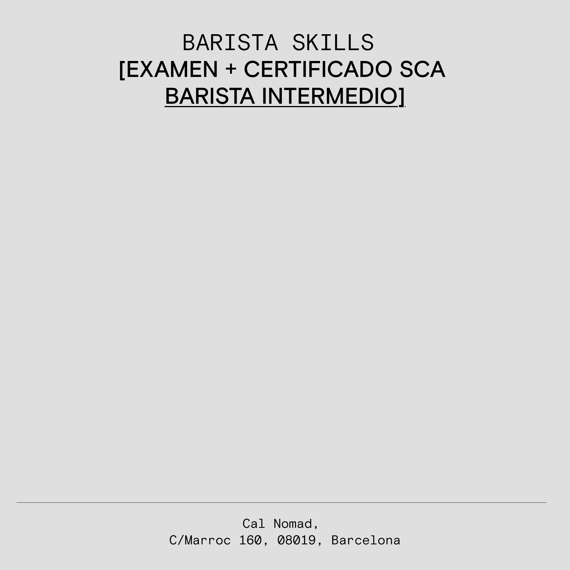 EXAMEN + CERTIFICAT SCA BARISTA INTERMÈDI