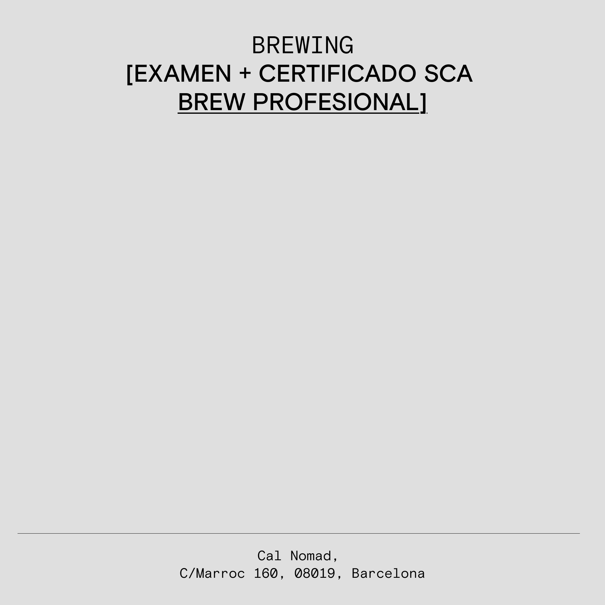 EXAMEN + CERTIFICAT SCA BREW PROFESSIONAL